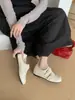 Mocasines Cuadrados Planos Retro Tallados para Mujer, Zapatos Estilo Británico Nuevos 2026, Negros