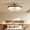 Nueva Lámpara de Techo Estilo Zen Estética Dinastía Song para Sala de Estar, Nuevo Estilo Chino Color Nogal Negro para Dormitorio, Comedor, Sala de Té
