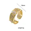 Anel de Trevo de Quatro Folhas e Mosquitinho Estilo Francês para Mulheres, Design de Nicho, Anel de Flor com Diamante Microincrustado Personalizado, Design Aberto Ajustável