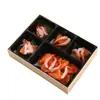 Caja de Sushi Caja de Madera para Llevar Caja Desechable para Almuerzo Sashimi de Salmón Caja Cuadrada de Madera Caja para Cortar Fruta Caja de Embalaje
