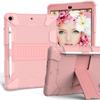 Adecuado para Apple ipad10.2 Funda Protectora 2019 Funda de Cuero Silicona Cubierta Completa Carcasa Trasera Soporte de Color en Contraste Ranura para Lápiz Trasera