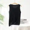 Camisola Adelgazante 100% Cachemira Pura Nuevo Estilo Otoño e Invierno 2026 Top de Punto Ajustado Sin Mangas Prenda Base