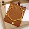 Pulseira de borboleta de cabaça a laser de ouro antigo de alta cor loja de ouro com joias flash nicho de luxo quatro folhas
