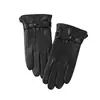 Guantes de Piel Genuina de Cabra para Hombre Otoño e Invierno Clásicos Calientes Acolchados de Terciopelo Viento Cruzado Impermeables Cachemira