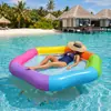 Nueva Cama Flotante Hexagonal Colorida de Amazon, Flotador Inflable Grande Doble de PVC Espesado para Entretenimiento en Piscina