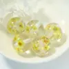 Pingente Glaciar Pó Dourado Contas de Flor Contas Redondas Contas com Furo Reto Pulseira de Resina Material para Joias DIY Acessórios