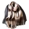 Novo Cachecol Quente Espesso de Pelúcia Escovada Imitação de Mohair Versátil de Inverno Macio Ceroso Cachecol Xadrez Maillard