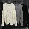 24 Suéter de Punto Teñido a Mano Estilo Americano Holgado Estilo Perezoso Moda Otoño e Invierno para Mujer