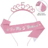 Moda Princesa Europeia e Americana Transfronteiriça Festa Rosa de Aniversário Faixa Digital Tira de Ombro Cinto de Etiqueta Acessórios de Adorno de Cabeça de Aniversário