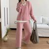 Traje de punto de dos piezas estilo coreano estilo perezoso falso para mujer Otoño e Invierno Nuevo diseño Sentido de moda Pantalones anchos sueltos Conjunto de dos piezas