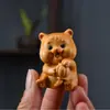 Artesanías de Tuya Talla en Madera Doce Animales del Zodiaco Piezas de Mano Set Completo de Colgantes Ratón y Buey Zona Escénica Redes Sociales Departamento Curativo para Juego Cultural