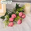 Flor artificial 7 galhos segurando flores rosas coloridas casamento acessórios de casamento buquê decoração de casa flores pequenas atacado