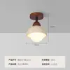 Luminária de Teto Redonda de Madeira Cor Creme com Pedra Travertino Amarelo, Estilo Vintage Wabi-Sabi para Hall de Entrada, Varanda, Corredor e Corredor