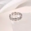 Anel de Cobre de Prata Esterlina S925 Feminino Leve Luxo Alto Padrão Anel de Moeda de Transferência Design de Nicho Aberto Joia Simples