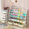 Estantería Estante de Almacenamiento Móvil Estante de Almacenamiento para Libros Ilustrados y Juguetes Gabinete de Almacenamiento para Organización Infantil Gabinete de Almacenamiento para Juguetes Infantiles
