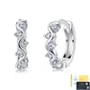 Pendientes de Plata de Ley S925 con Forma de Ola, Clips para Orejas de Moissanita de Lujo Ligero de Nicho, Suministro de Joyería para Exportación, Artículos Versátiles de Lujo Ligero de Moda en Stock
