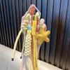 Chaveiro de Couro PU Estrela de Cinco Pontas Criativo Corda Trançada Chaveiro Pingente de Bolsa Acessórios Pingente Pequenos Presentes para Meninas