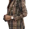 2026 Otoño/Invierno Nuevo Estilo Europeo y Americano Ropa de Mujer Transfronteriza Más Vendida Chaqueta Corta con Estampado de Doble Botonadura de Manga Larga