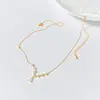 Colar de Prata Esterlina S925 Nalan com Diamantes Incrustados em Forma de Gota Estilo Simples Exquisito Estilo Ins Design de Nicho Senso de Moda Colar Y03146