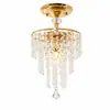 Lámpara Colgante de Cristal de Lujo Ligero Francés para Dormitorio Mesita de Noche Pasillo Vestíbulo Pasillo Barra de Bar Comedor Lámparas Americanas