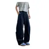 Calça Casual Masculina de Verão com Toque Fresco, Secagem Rápida, Plissada, Corte Irregular, Estilo Fino, Tendência, Versátil, Reta, Solta, Perna Larga, Longa
