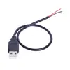 Cable DIY de Dos Conductores a Puerto USB Macho a Conector Hembra Cable de 0.3 Milímetros Cuadrados Cable de Carga 2P Jack USB 3A