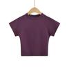 Camiseta de manga corta con hombros descubiertos para mujer, estilo chic, ajustada, con mangas raglán, estilo ombligo, novedad de verano de 2023
