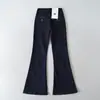 Ropa de Mujer al por Mayor Transfronteriza Otoño Nuevo Estilo Americano Aspecto Adelgazante Aspecto Adelgazante Color Sólido Elástico Jeans Ligeramente Acampanados