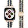 Atacado do Fabricante Pulseira Apple Watch Cinco Contas Resina Versátil Metal Adequado para iWatch Gerações 1-11 Pulseira de Aço