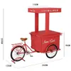 Barraca de Food Truck de Arroz Glutinoso em Feira Noturna Popular Food Truck com Design Puxado por Burro para Promoções, Carrinho de Lanches, Triciclo Móvel, Barraca de Arte em Ferro