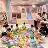 Carrinho de balões para feriado de Natal, balão de folha de alumínio com rodas, animais de desenho animados brilhantes, brinquedos de barraca quadrada para crianças atacado