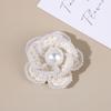 Broche Camélia Estilo Tweed com Borda Rica de Pérolas Corsage Acessórios de Cabelo DIY Brincos Presilhas de Cabelo para Crianças Flores para Sapatos Atacado