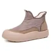 Invierno 2025 Nuevo Venta al por mayor transfronteriza Zapatos de algodón Botas de nieve para mujer Forro polar de lana Suela blanda Antideslizante Botas de cuero Patchwork