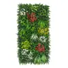 Pared de plantas verdes artificiales personalizada, pared de plantas artificiales con orquídeas, pasto de Milán, pasto mixto, fondo de decoración de pared de césped artificial