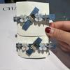 Pasador Corea del Sur Nueva Versión Flor de Pedrería Pin de una palabra Pin de Mezclilla para el Flequillo Mezclilla Dulce Fresco Pin Lateral de Alta Gama para Mujeres