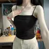 Camisola pequeña con hombros finos y espalda hermosa para mujer, ropa interior y exterior, 2024, nueva camiseta de tubo ajustada que combina con todo, verano