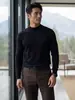 Suéter masculino de alta qualidade imitação 100% caxemira pura, novo suéter de tricô com gola redonda outono e inverno, camisa básica simples casual de negócios