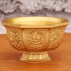 Tigela octogonal de latão tigela dos oito tesouros ornamentos sala de Buda Buda para tigela produtos de bronze artesanato em metal fabricantes atacado