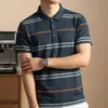 Camiseta de Verano de Manga Corta para Papá, Camisa Polo de Algodón Mercerizado para Hombre de Mediana Edad, Top Casual de Media Manga para Personas de Mediana Edad y Mayores