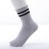 Otoño e Invierno Nuevos Calcetines de Algodón para Mujer a Media Pantorrilla, Calcetines Deportivos Transpirables de Moda con Rayas de Dos Barras para Mujer, Calcetines Casuales de Algodón al Mayoreo