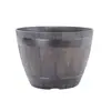 Vasos Personalizados de Imitação de Barril de Madeira, Vasos de Imitação de Barril de Cerveja para Flores e Suculentas, Vasos de Flores e Vasos de Vegetais de Plástico com Imitação de Madeira, Vasos de Flores Grandes de Plástico