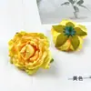 Flor Artificial Flor Rosa com Borda Queimada Cabeça de Flor Pacote de Materiais para Headdress Retro DIY Guirlanda para Fazer Decoração de Parede de Flores de Casamento Arranjo de Flores