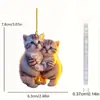 Nuevo Colgante de Gato de Pareja de Acrílico 2D para Coche Interior Colgante de Mochila Llavero Colgante Decorativo Regalo