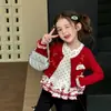2026 Novo Cardigã de Tricô Doce para Meninas Primavera e Outono Novo Top Estiloso para Camada Base Camiseta Estilo Outono Top Roupas de Outono t
