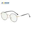 Gafas de ordenador con protección contra la luz azul para mujer, planas, con luz que cambia de color, de metal, con marco redondo retro, para hombre con miopía