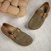 Sapatos Birkenstock Slip-On de Solado Macio para Mulheres Outono 2025 Novos Mocassins Bico Redondo Sapatos Rasos Versáteis Sapatos Rasos para Mulheres