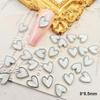Joyas para Uñas con Diamantes en Forma de Corazón de Nácar Borde Metálico para Uñas Corazón Color Melocotón con Diamantes Joyería de Aleación con Diamantes