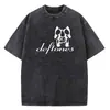 Camiseta de Verano Lavada Unisex Hip Hop Deftones Estampado Vintage Camiseta de Algodón Moda Streetwear para Hombre