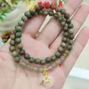 Yiming Xianyuan Bolsa de la Suerte de Sándalo Verde Pulsera Nueva Creativa Nuevo Estilo Chino Rosario de Pareja Pulsera Pequeña