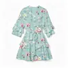 Vestido de Manga Longa com Gola Redonda Estampado da Moda Aliexpress, Venda Quente Primavera/Verão Europeu e Americano, Amazon Transfronteiriço